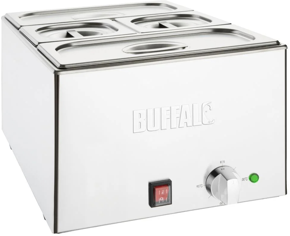 2-Pan Commercial Food Warmer 1200-Watt 6 in. Deep Stainless Steel Buff